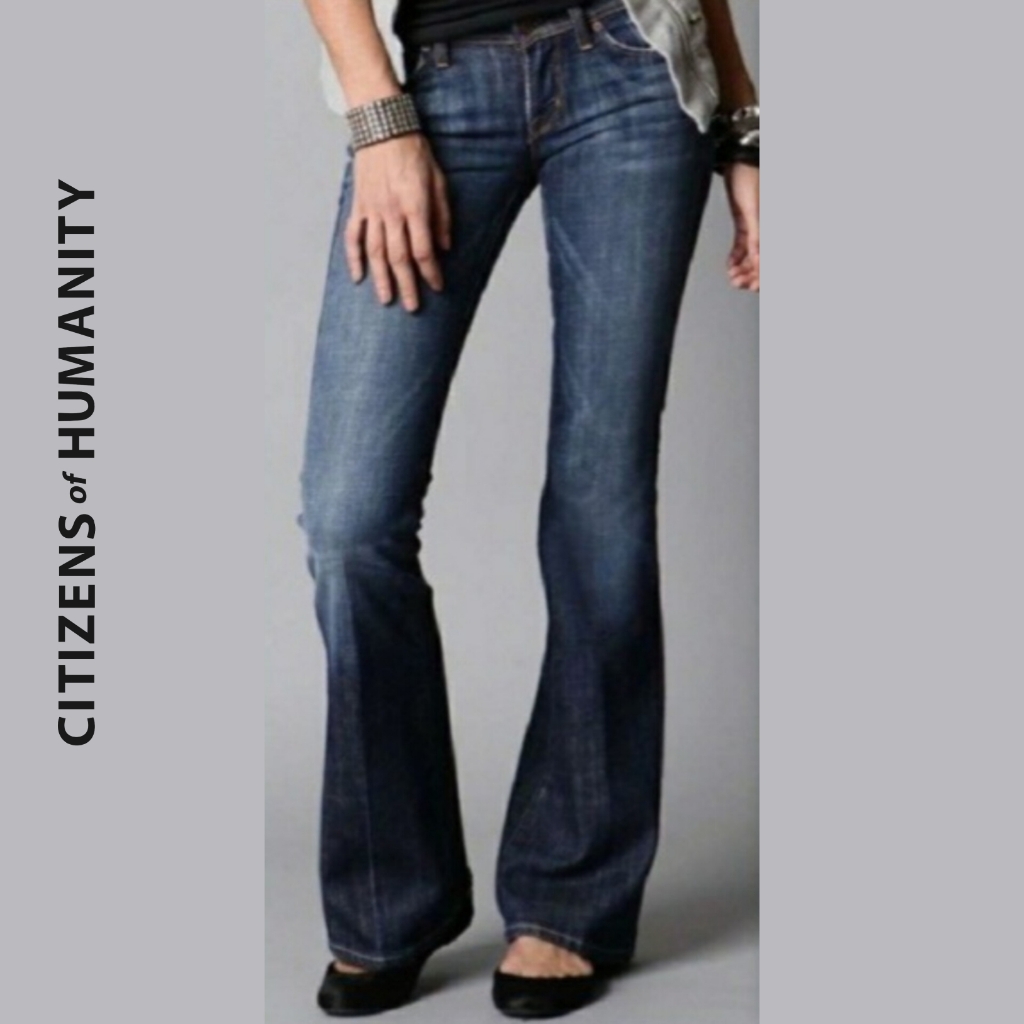 Sz 26 Citizens Of Humanity Naomi#065 Stretch Low Waist Flair Flare Jeans Y2k